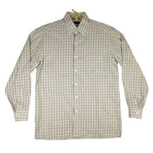 Ermenegildo Zegna Plaid Check Button Up Long Sleeve Shirt‎ Men's Size L